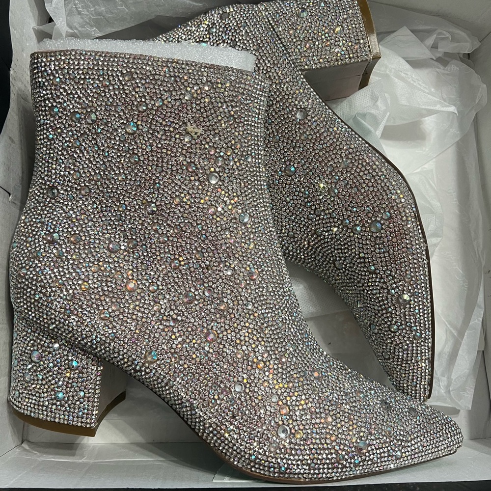 Betsy Johnson rhinestone booties